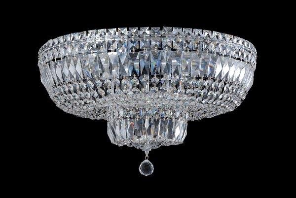 Plafón de cristal plateado