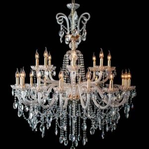 Lampara de techo alto de cristal