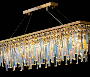Lámpara de cristal rectangular