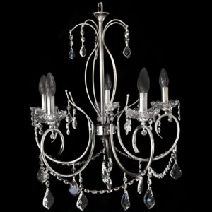 lámpara chandelier moderna plateada
