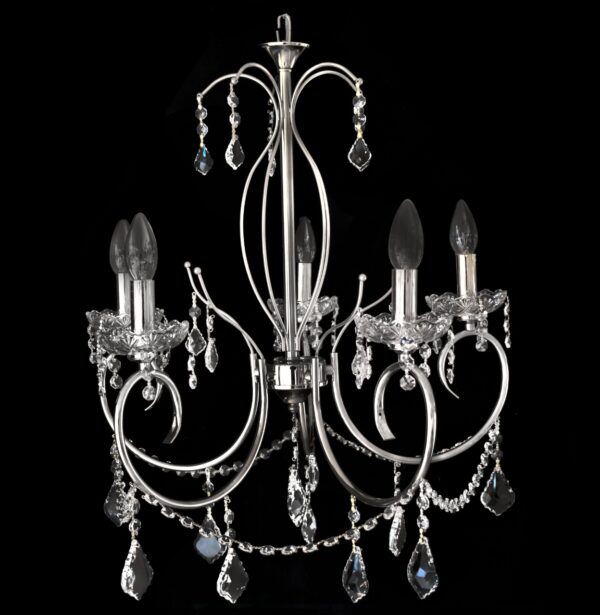 lámpara chandelier moderna plateada