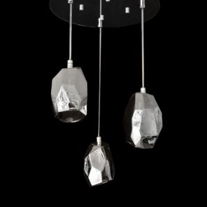 lámpara colgante de cristal humo 3 luces