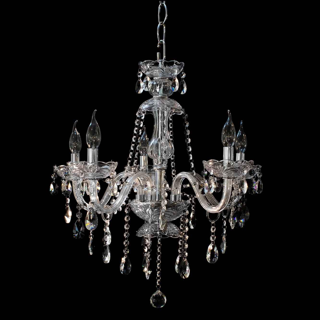 Chandelier 5 luces dorada o plateada - Imagen 2