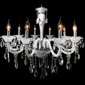 ​Lámpara colgante de cristal blanca