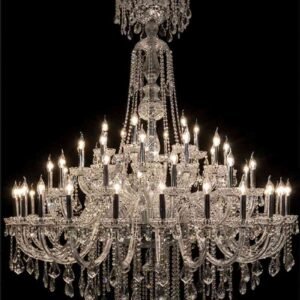 Lámpara de cristal para techos altos cristal 54 luces