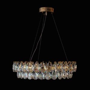 lámpara colgante redonda de cristal