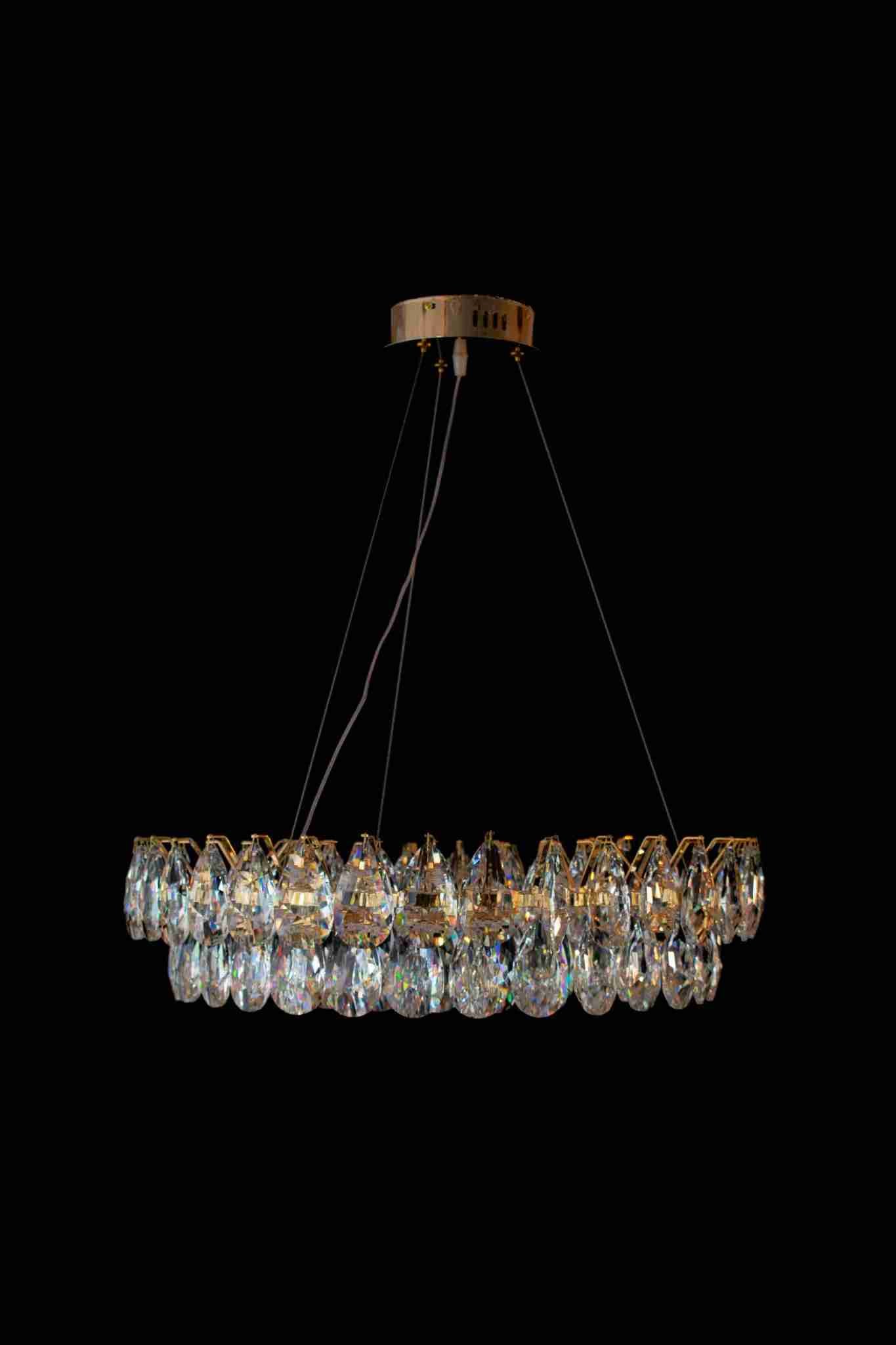 lámpara colgante redonda de cristal