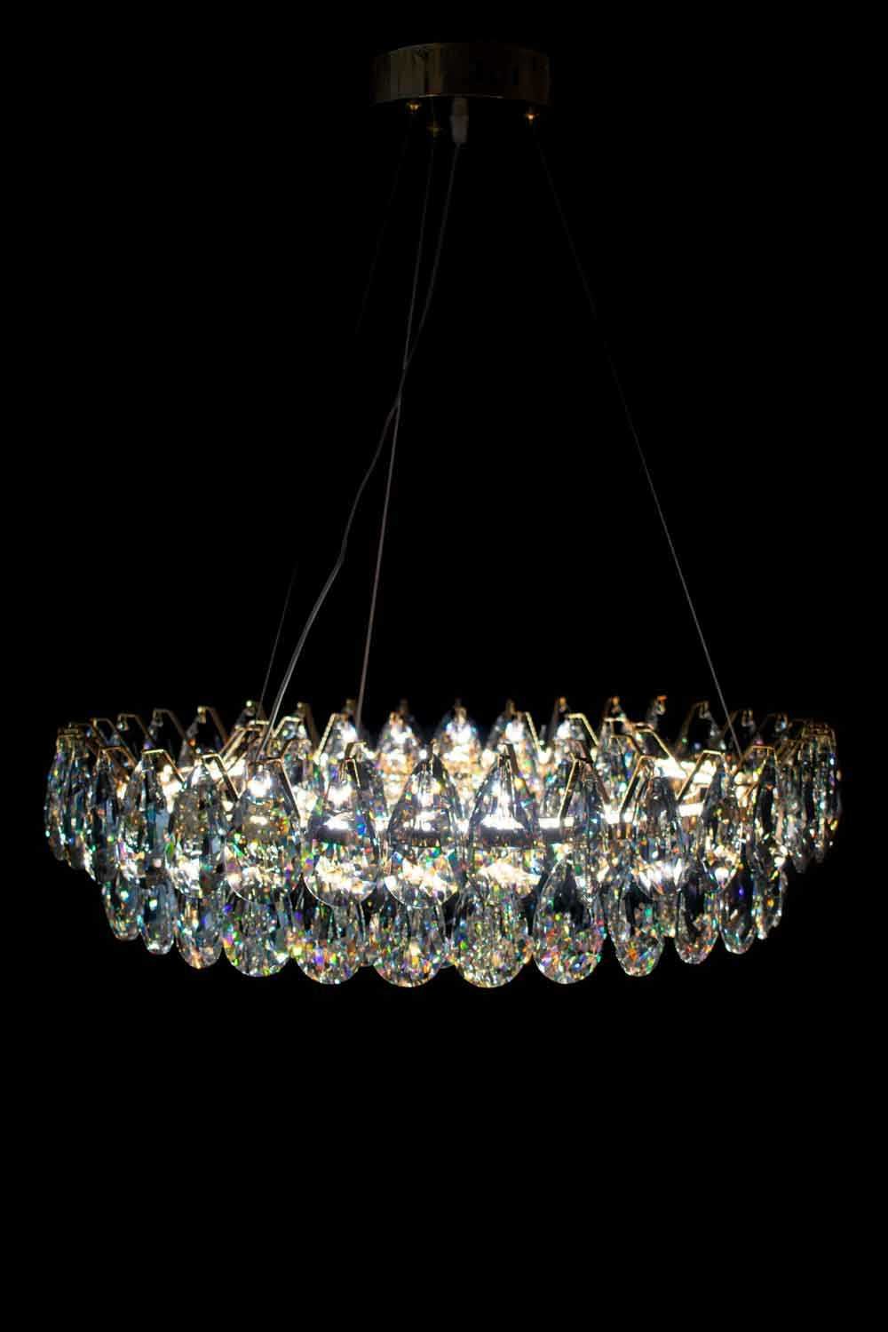 lámpara colgante redonda de cristal