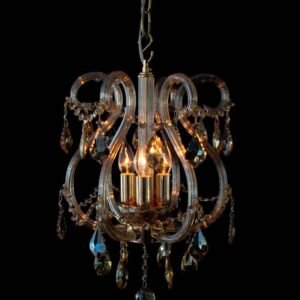 lámpara colgante de cristal ámbar