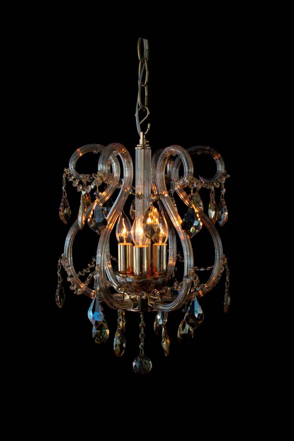 lámpara colgante de cristal ámbar