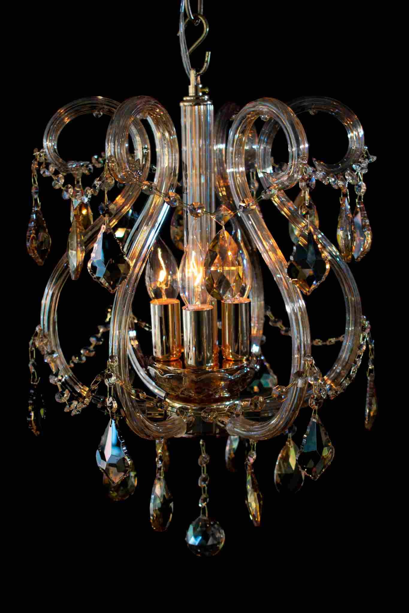 lámpara colgante de cristal ámbar