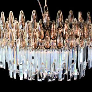 Araña de cristal ámbar oro champagne 60cm